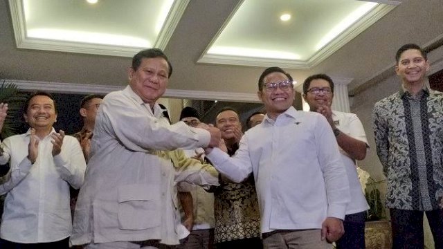 Ketua Umum Gerindra Prabowo dan Ketua Umum PKB Muhaimin Iskandar. Kedua partai ini sepakat berkoalisi pada akhir Juni lalu. Foto: ist