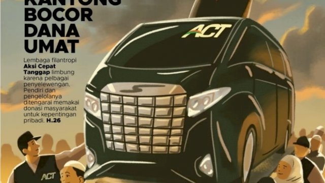 Sampul Majalah Tempo yang mengulas dugaan ACT selewengkan dana donasi dari umat