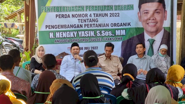 Hengky Yasin Lakukan Sosialisasi Perda No. 4 Tentang Pengembangan Pertanian Organik di Takalar