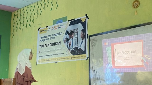 Pelatihan karya tulis ilmiah di MA Guppi Kindang, yang digelar oleh P2M FEB UNM, belum lama ini. Foto: dok