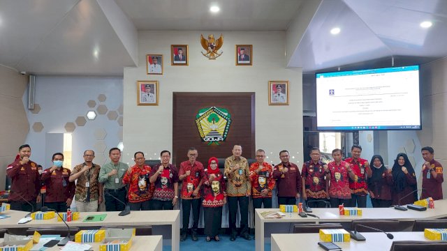 Rapat kerja harmonisasi naskah akademik tiga Ranperda Gowa antara Kanwil Kemenkumham Sulsel dengan Pemerintah Kabupaten(Pemkab)Gowa/IST