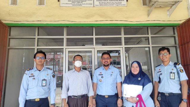 Kepala Sub Humas dan RB Kantor Wilayah (Kanwil) Kementerian Hukum dan HAM (Kemenkumham)  Sulawesi Selatan (Sulsel), Meydi Zulqadri pimpin tim kanwil laksanakan audit Prinsip Mengenali Pengguna Jasa (PMPJ)/IST
