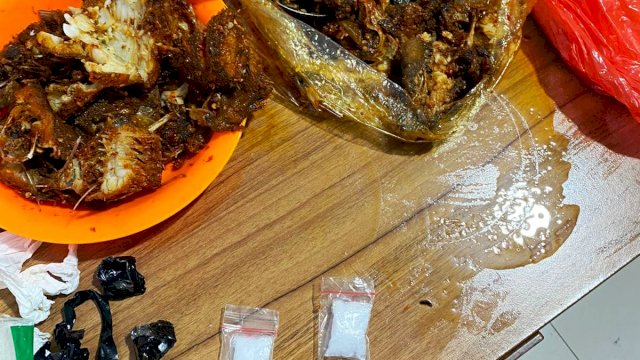 Paket sabu yang diselundupkan ke dalam makanan yang dititipkan untuk warga binaan yang ada di Lapas Takalar/IST