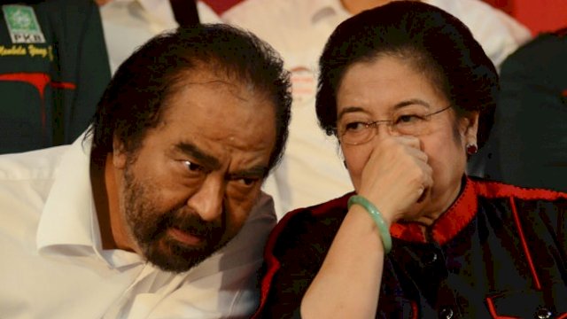 Pimpinan Partai NasDem Surya Paloh dan Pimpinan Partai PDIP Perjuangan Megawati Soekarnoputri. Foto: ist