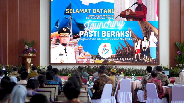 Inovasi PASTI BERAKSI (Penanganan Anak Tidak Sekolah Berbasis Aksi Kolaborasi) yang dilaunching di Baruga Pattingalloang, Makassar, Kamis 28 Juli 2022/IST
