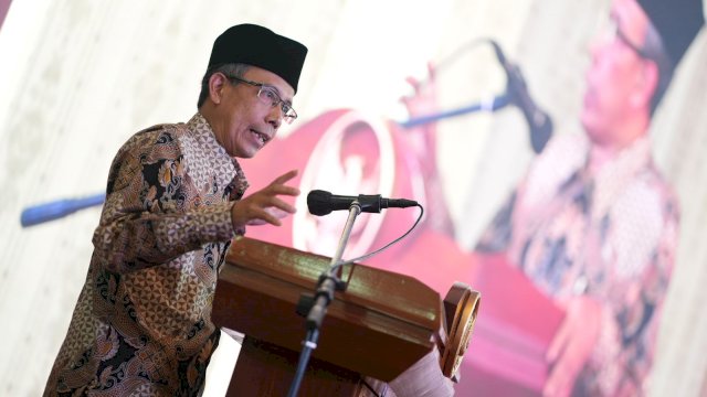 Direktur Agama Pendidikan, dan Kebudayaan Bappenas, Amich Alhumami pada Launching inovasi inovasi PASTI BERAKSI (Penanganan Anak Tidak Sekolah Berbasis Aksi Kolaborasi) oleh Gubernur Sulsel, Andi Sudirman  di Baruga Pattingalloang, Makassar, Kamis 28 Juli 2022/IST