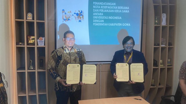
Pemerintah Kabupaten (Pemkab) Gowa melakukan Penandatanganan MoU dan Perjanjian Kerja Sama dengan Universitas Indonesia (UI) bertempat di Direktorat Kerjasama UI Depok, Jawa Barat, Jum'at (29/7)/IST
