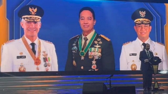 Ketua Umum Partai Nasdem, Surya Paloh saat mengumumkan tiga capres yang akan dicalonkan di Pilpres 2024 mendatang/INT