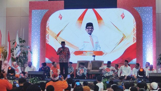 Ketua Majelis Syura PKS, Salim Segaf Al-Jufri, dalam acara konsolidasi pemenagan pemilui 2024 yang digelar di Hotel Claro, Minggu (7/8/2022). Foto: portalmedia/Al Fath