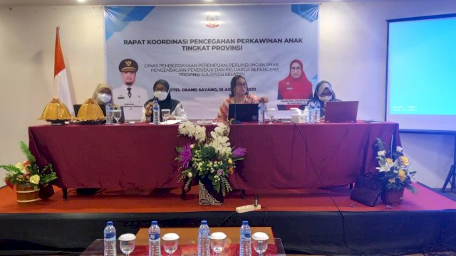  Rapat Koordinasi Pencegahan Perkawinan Anak Tingkat Provinsi dan Kabupaten Kota, yang dilaksanakan di Hotel Grand Sayang Makassar, Rabu, 10 Agustus 2022/IST