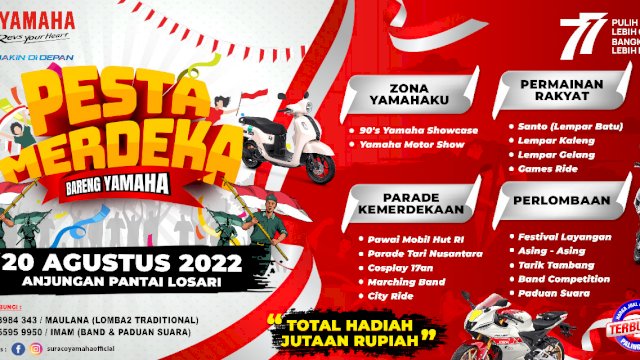 Yuk Ikuti Pesta Merdeka Bareng Yamaha, Berhadiah Jutaan Rupiah
