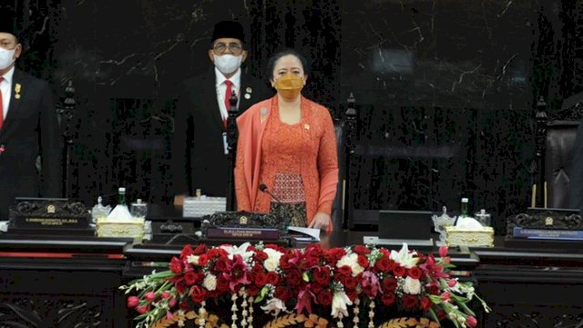Ketua DPR Puan Maharani, pada sidang tahunan MPR dan sidang bersama DPR/DPD pada Selasa kemarin 16 Agustus 2022/INT