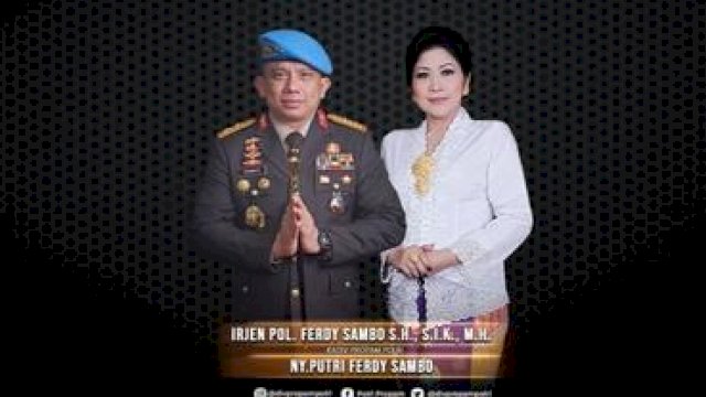 Kadiv Propam nonaktif Irjen Pol Ferdy Sambo bersama sang istri Putri Candrawathi. Foto: Instagram @divpropampolri