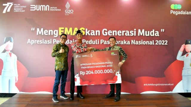 PT Pegadaian Beri Apresiasi Tabungan Emas kepada Tim Paskibraka Nasional Senilai Rp248 Juta