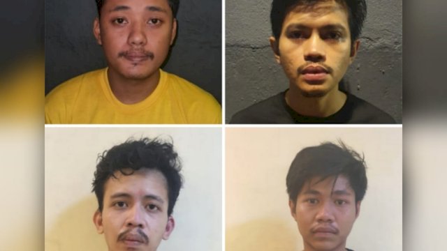 Keempat pelaku curas yang mengaku sebagai anggota polisi. Foto: ist