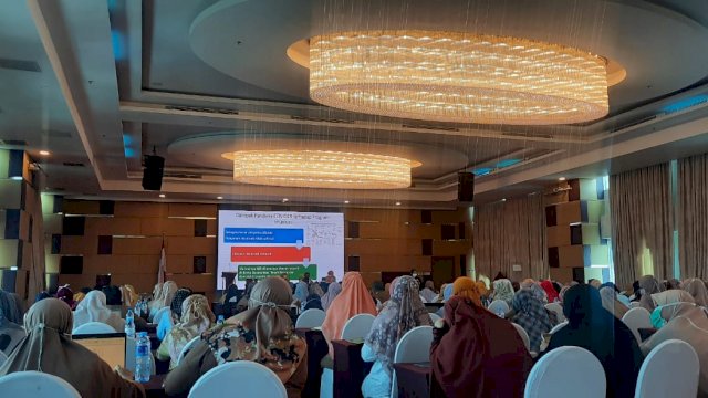 Pertemuan Evaluasi Upaya Eliminasi Campak Rubella Tingkat Kota Makassar Tahun 2022, yang digelar di Hotel Aston Makassar, Selasa, 6 September 2022(Portal Media/Dewi)
