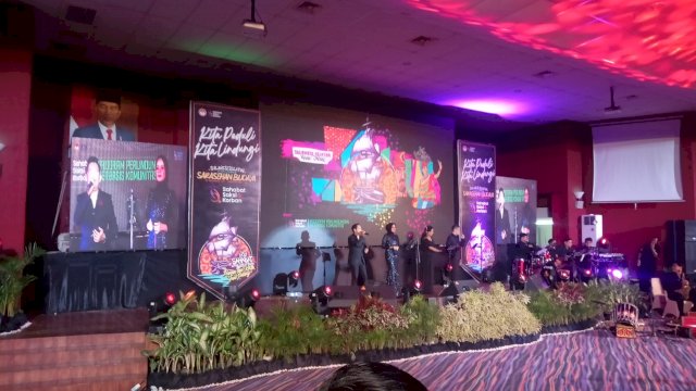 Sarasehan Budaya Program Perlindungan Saksi dan Korban Berbasis Komunitas Wilayah Sulawesi Selatan di Gedung Phinisi Lantai 3, Universitas Negeri Makassar (UNM), Jum'at (9/9/2022)/(Portal Media/Al Fath)