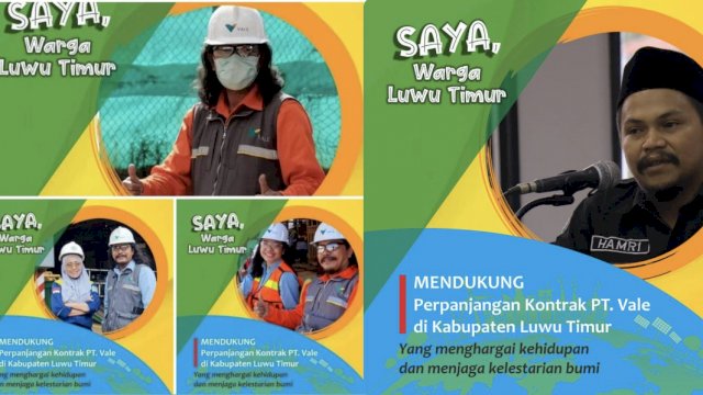 Beberapa twibbon dukungan masyakarat terkait perpanjangan kontrak karya PT Vale di Luwu Timur. 