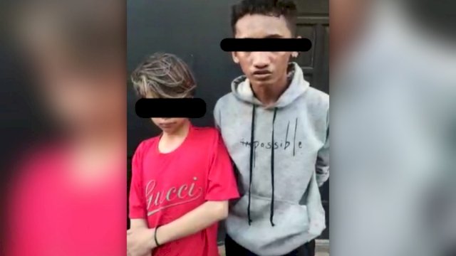 2 orang yang diamankan kepolisian dan mengaku anggota ormas Batalyon 120. Foto: ist