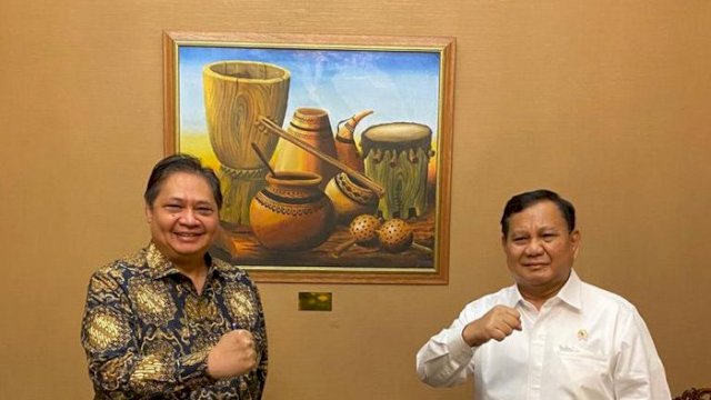 Airlangga Hartarto dan Prabowo Sbianti bertemu 4 mata. Foto: dok detik