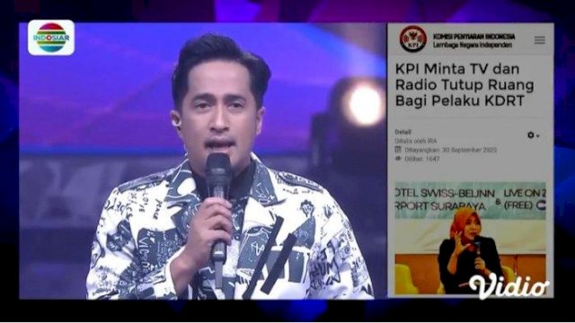 Pemecatan Rizky Billar dari Indosiar diumumkan langsung dalam tanyangan D'Academy 5. Foto: ist