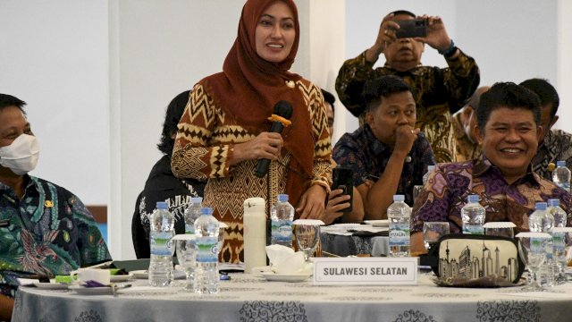 Bupati Luwu Utara, Indah putri Indriani sebagai salah satu peserta kepala daerah yang mengikuti rapat koordinasi bersama KPK/ IST