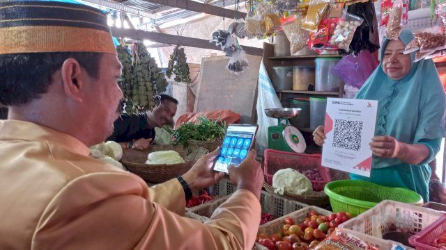 Sistem pembayaran digital mulai digunakan pedagang pasar tradisional di Makassar/Ist