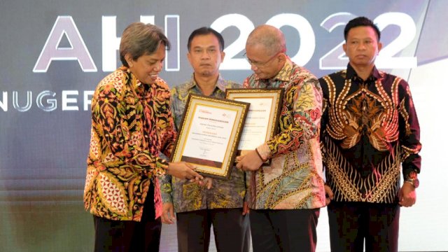 Kepala Dinas Komunikasi Informatika Statistik dan Persandian Kabupaten Gowa, Arifuddin Saeni mewakili Bupati Gowa pada penyerahan penghargaan AHI 2022 di Hotel Atria Malang Jawa Timur, Jumat malam (28/10)/IST