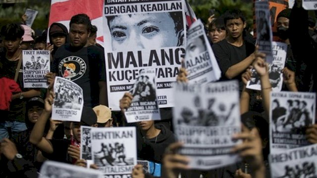 Ratusan Suporter Sepakbola Gelar Aksi Tuntut Penuntasan Kasus Tragedi Kanjuruhan