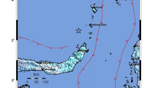 Gempa Magnitudo 6,1 Guncang Kepulauan Sitaro Sulawesi Utara