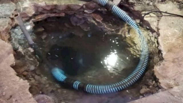 Penampakan Pipa PDAM Makassar di Manggala yang alami kebocoran. (sumber: PDAM Makassar)