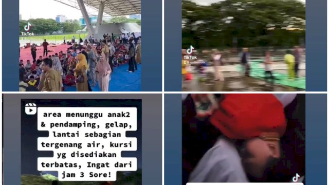 Protes para orang tua siswa yang anaknya gagal manggung di Perayaan HUT Kota Makassar yang viral di Medos. Foto: ist