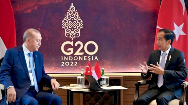 Presiden RI Jokowi dan Presiden Turki Recep Tayyip Erdogan. 