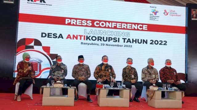 KPK saat meluncurkan Desa Anti Korupsi Tahun 2022 di Desa Banyubiru Kabupaten Semarang, Selasa (29/11)/Ist