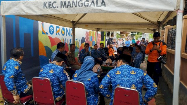 Rapat kordinasi terkait penanganan bencana di Kota Makassar, bertempat di Lorong Wisata Kampung Baru, Kel. Antang, Kec. Manggala. Selasa (29/11/2022). Foto: Portalmedia/Firda
