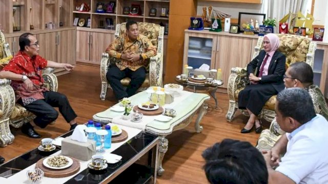 Ketua Umum terpilih, Hasbi Syamsu Ali, saat menemui Bupati Indah Putri Indriani/Ist