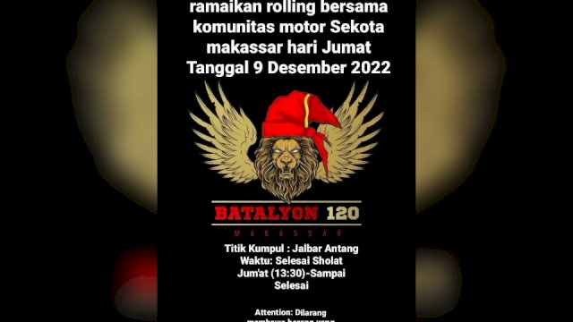 Poster seruan aksi peringatan hari anti korupsi dengan konvoi oleh B120, dimana banyak beredar di media sosial/INT