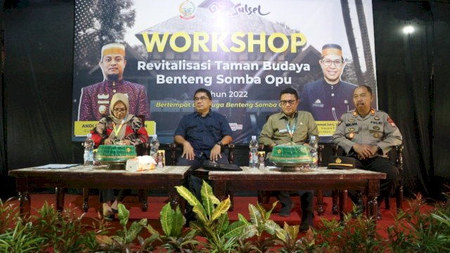 kegiatan workshop tentang Revitalisasi Taman Benteng Somba Opu di Baruga Benteng Somba Opu, Senin 12/12/2022, kemarin di Gowa/Ist