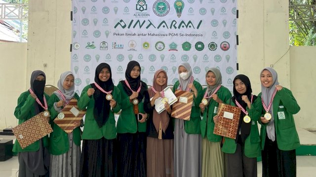Mahasiswa UIN Alauddin Makassar yang berhasil menang dalam event PINTARMI. Foto: ist