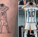 Selebrasi Ala "Riquelme" Lionel Messi di Depan Van Gaal Dijadikan Tato oleh Fans