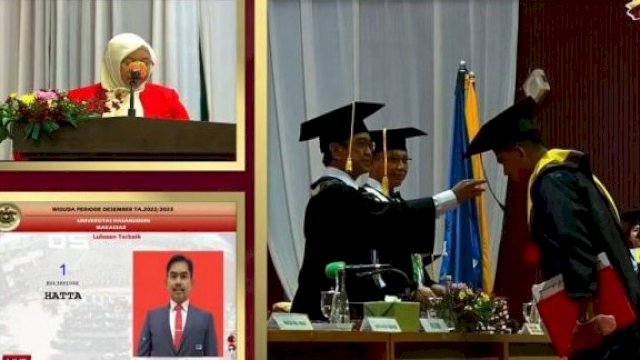 Kanit III Subdit 3 Tipidkor Ditreskrimsus Polda Sulsel AKP Hatta saat menghadiri prosesi wisuda/IST