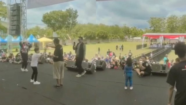 suasana konser Farel Prayoga di Gunung Kidul tampak sepi penonton.  