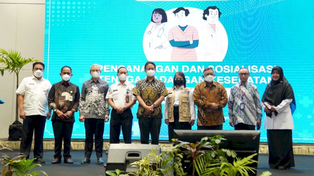 Pencanangan dan Sosialisasi Tenaga Cadangan Kesehatan yang digagas Kementerian Kesehatan (Kemenkes) RI, di Hotel Claro Makassar, Rabu, 21 Desember 2022. 
