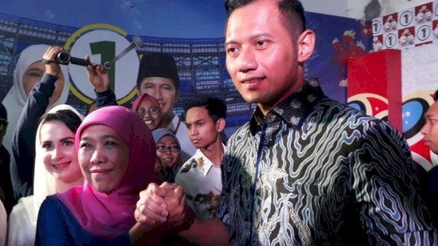 Gubernur Jatim Khofifah Indar Prawansa dan Agus Harimurti Yudhoyono