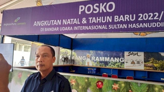 General Manager Bandara Internasional Sultan Hasanuddin, Wakyudi. Foto: Portalmedia.id/Rafli