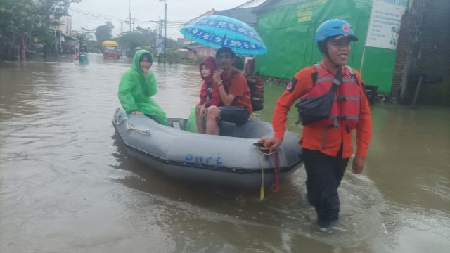 Salah satu titik banjir di Makassar, tepatnya di Kecamatan Tamalanrea/IST