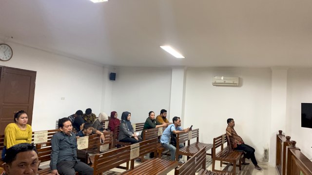 Suasana ruang sidang pembacaan tuntutan kasus pembunuhan honorer Dishub Makassar yang digelar secara virtual/IST