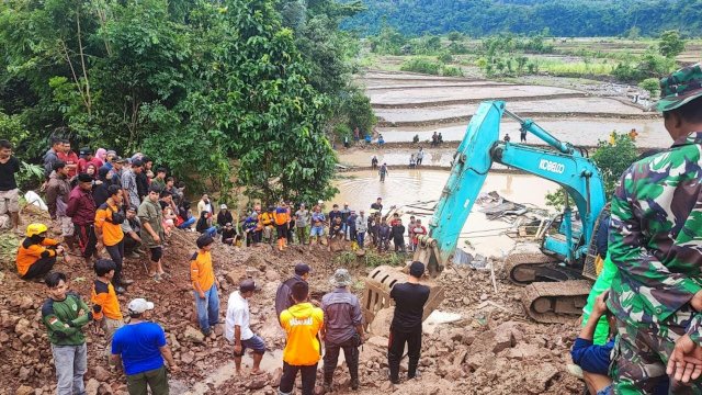 Bencana longsor di Lonjoboko Kecamatan Parangloe Gowa/Ist