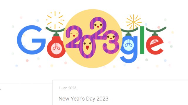Hari Pertama 2023, Google Doodle Sambut Tahun Baru di Laman Pencarian