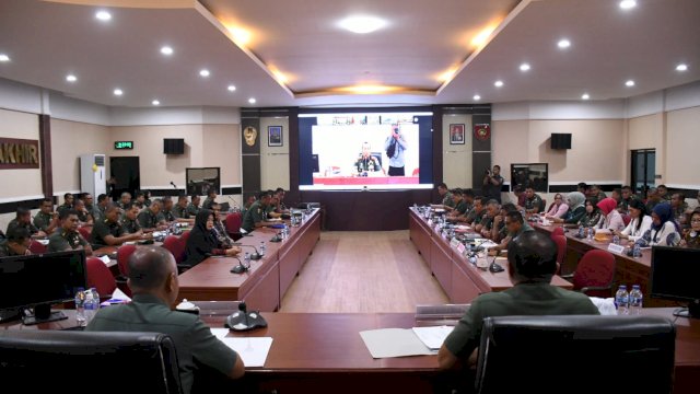 Rapat Koordinasi (Rakor) di Rumah Bina Yudha (RBY) Markas Kodam (Makodam) dalam rangka menyambut kedatangan Kasad Dudung Abdulrahman ke Sulsel, Kamis (5/1/2023)/IST